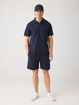 fig loose bouclé shorts night sky