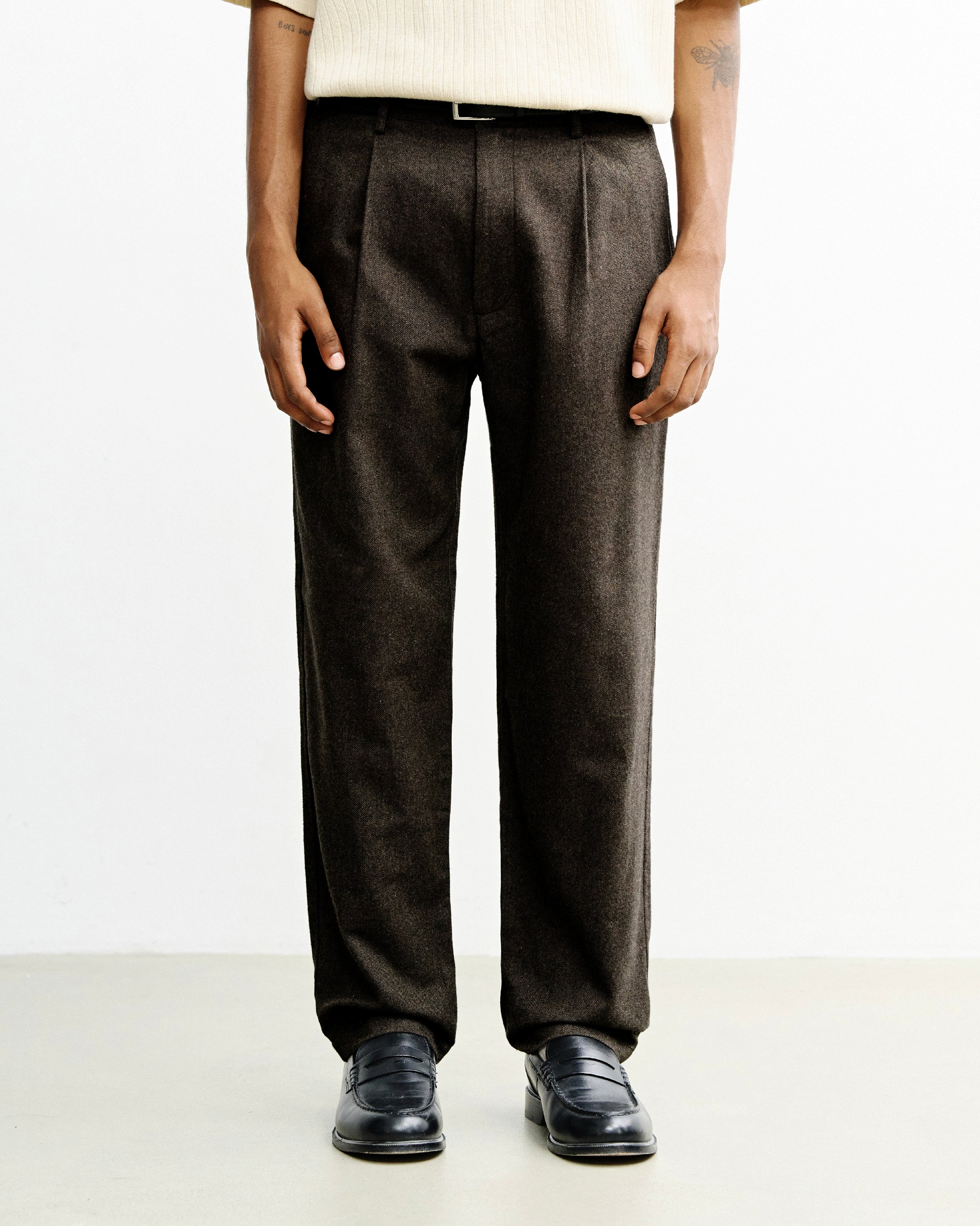 flannel everyday pant black brown
