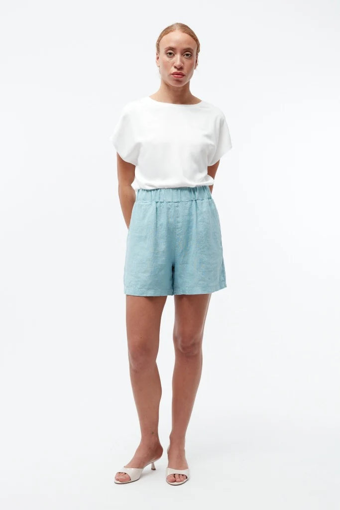 shorts clementine irish mint linen