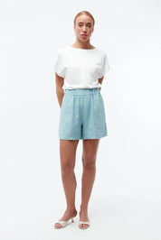 shorts clementine irish mint linen