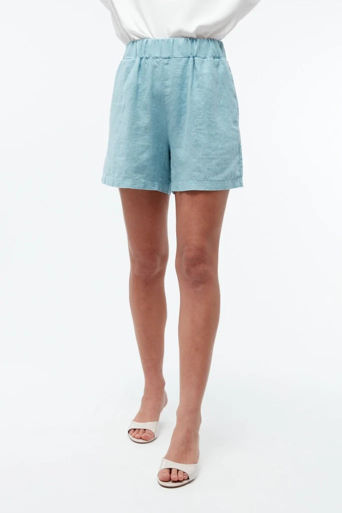 shorts clementine irish mint linen