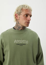 crew neck ember oil green