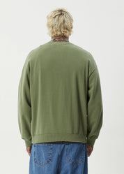 crew neck ember oil green