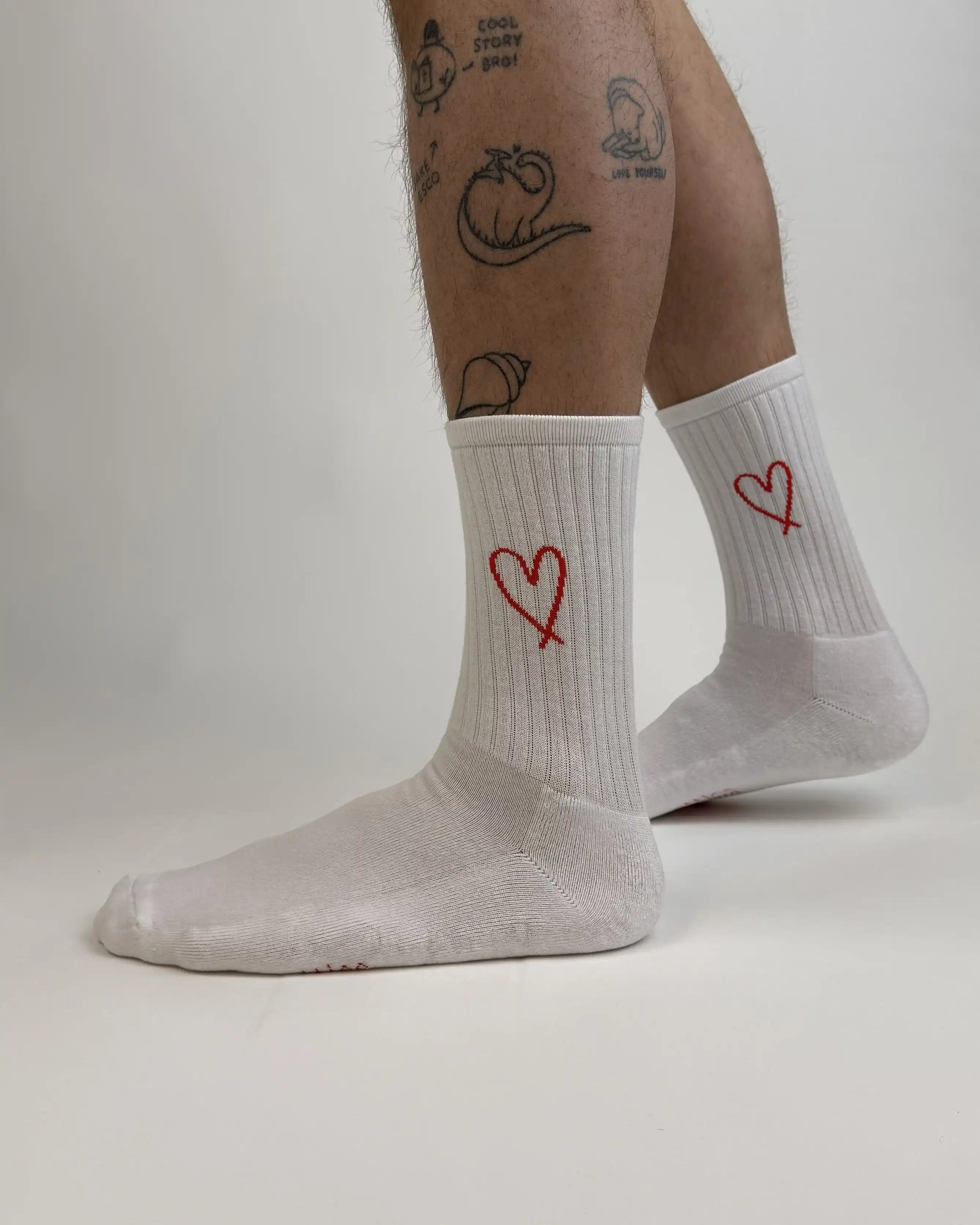 tennis sock scribbled heart
