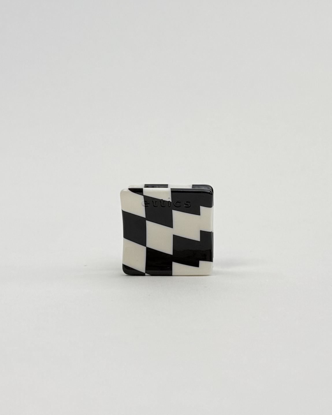 spange full square mini check black white