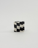 spange full square mini check black white
