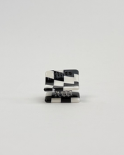 spange full square mini check black white