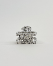 spange slim square medium dots white black