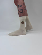 sock embroidery sloth