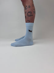 sock embroidery sausage dog