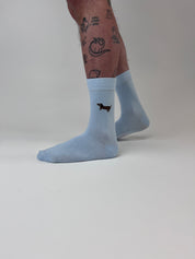 sock embroidery sausage dog