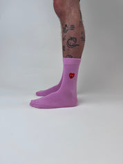 sock embroidery happy heart
