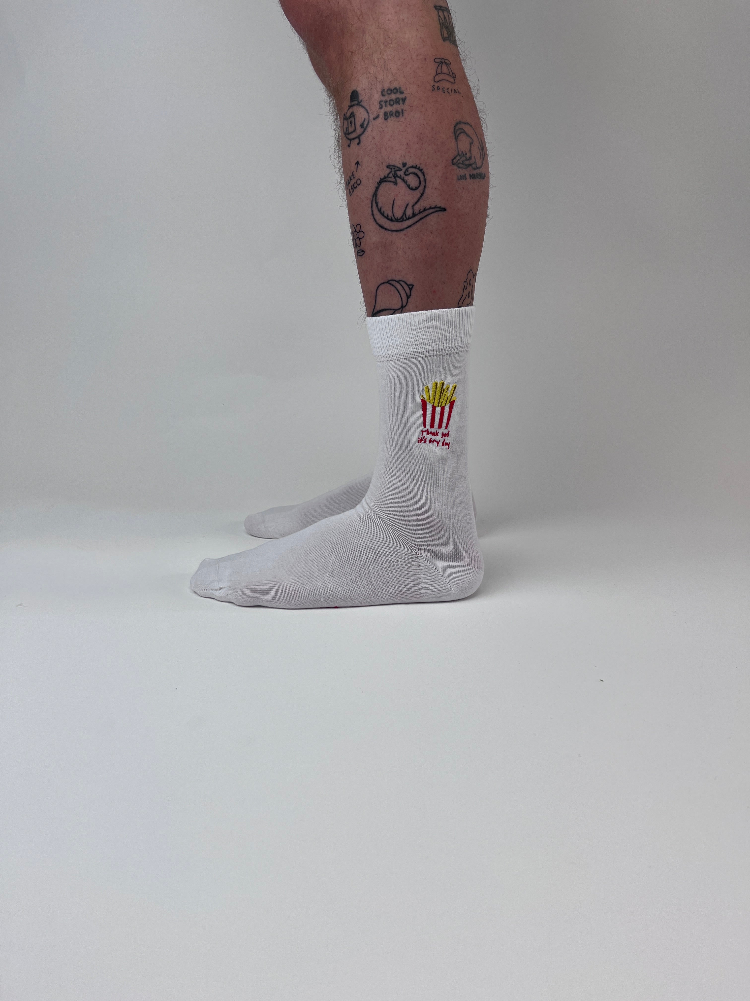sock embroidery french fries