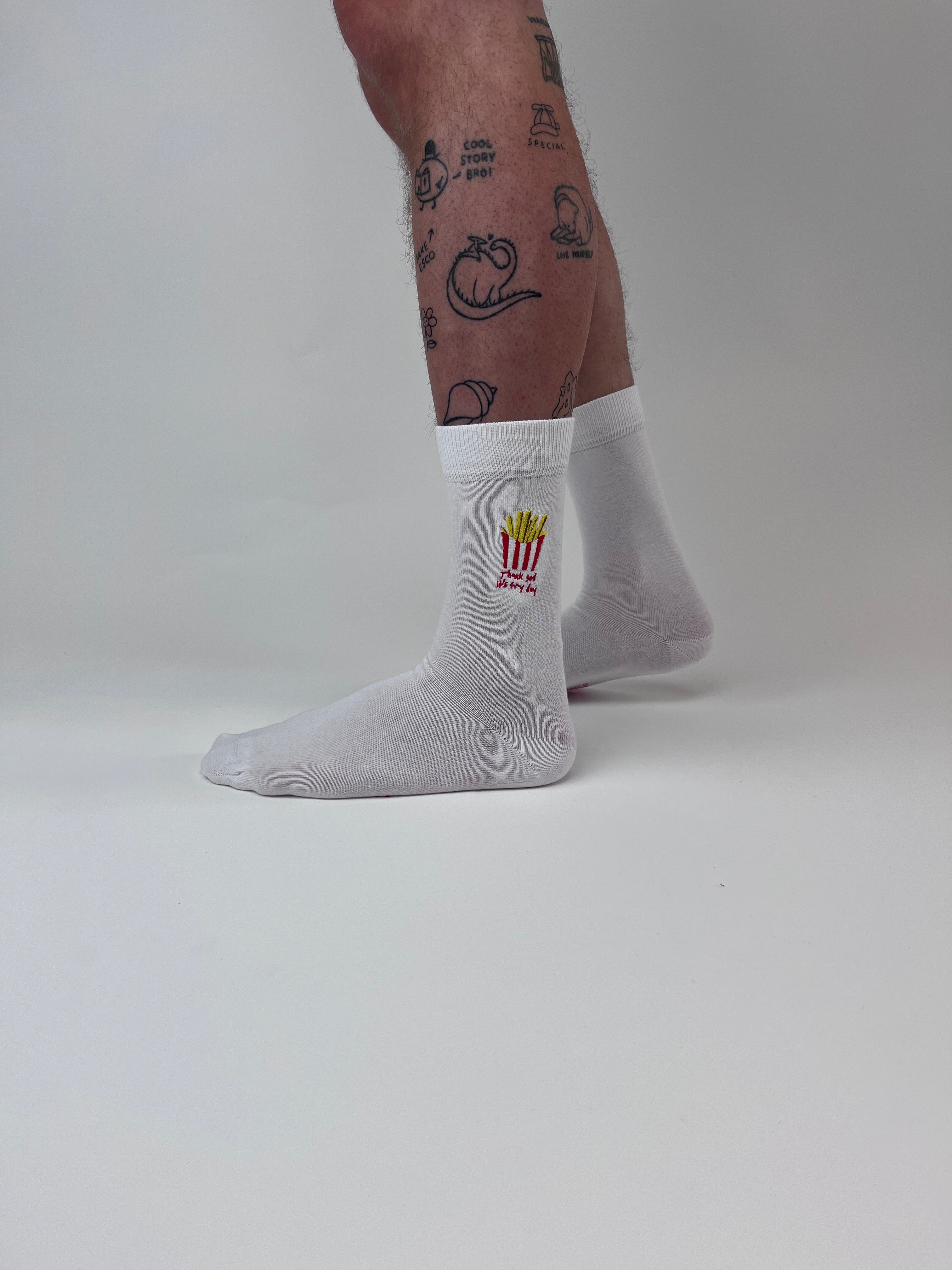 sock embroidery french fries