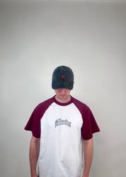 kappe vintage washed dark grey - red heart