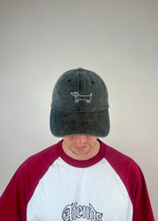 kappe vintage washed dark grey - sausage dog