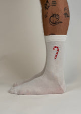 sock embroidery candy cane