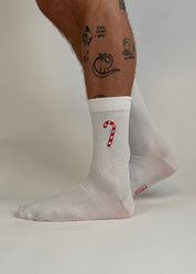 sock embroidery candy cane