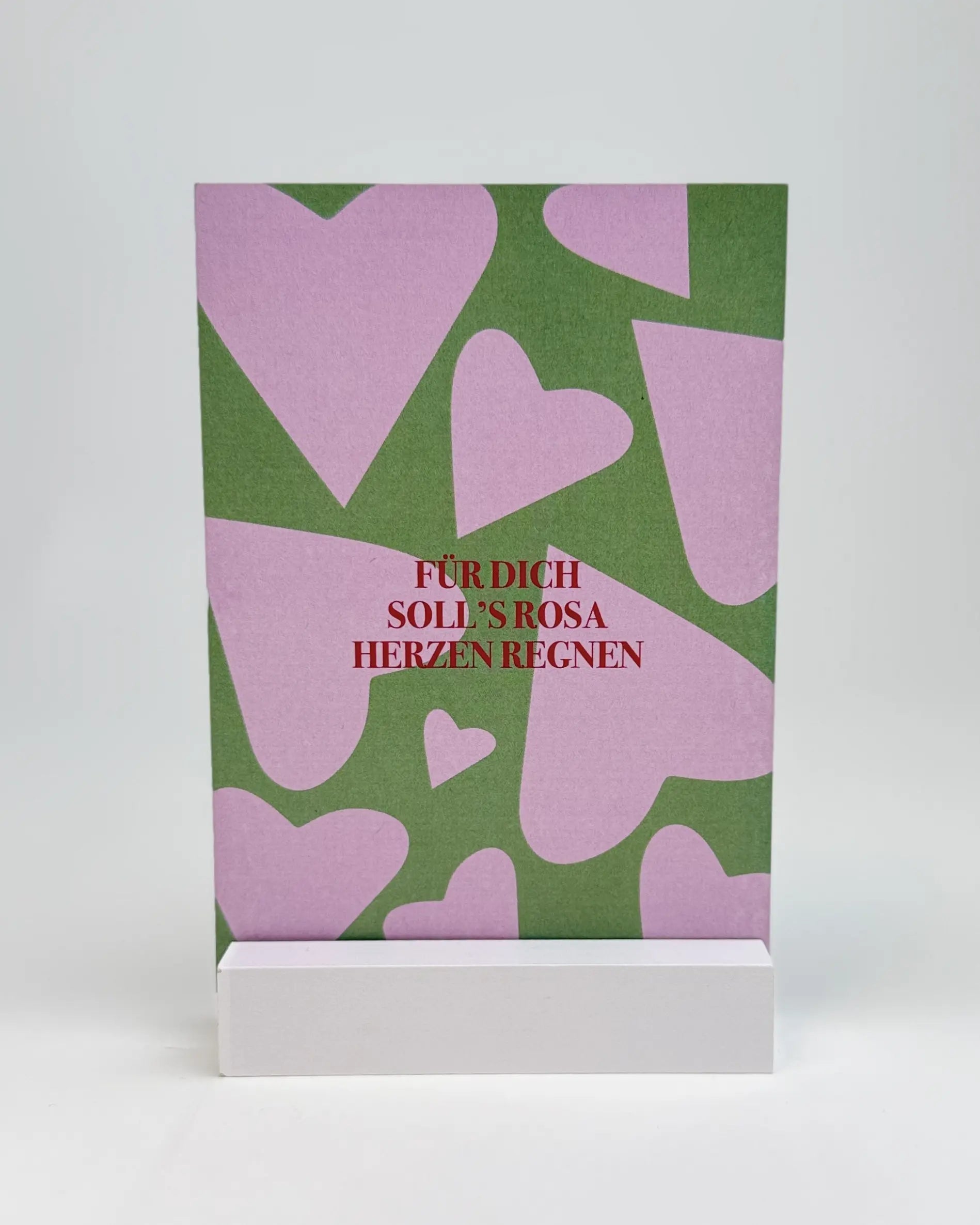 postkarte ettics STUDIO - FÜR DICH SOLL'S ROSA HERZEN REGNEN