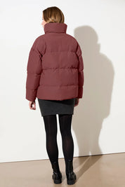 gesteppte jacke aus eco daune mit stehkragen burgundy (JA192CN08)