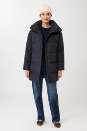 jacke mit stehkragen aus eco daune navy (JA310CN08)