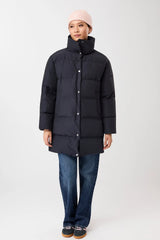 jacke mit stehkragen aus eco daune navy (JA310CN08)