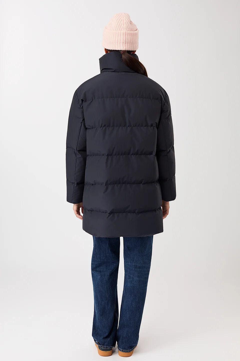 jacke mit stehkragen aus eco daune navy (JA310CN08)