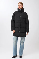jacke mit stehkragen aus eco daune black (JA310CN08)