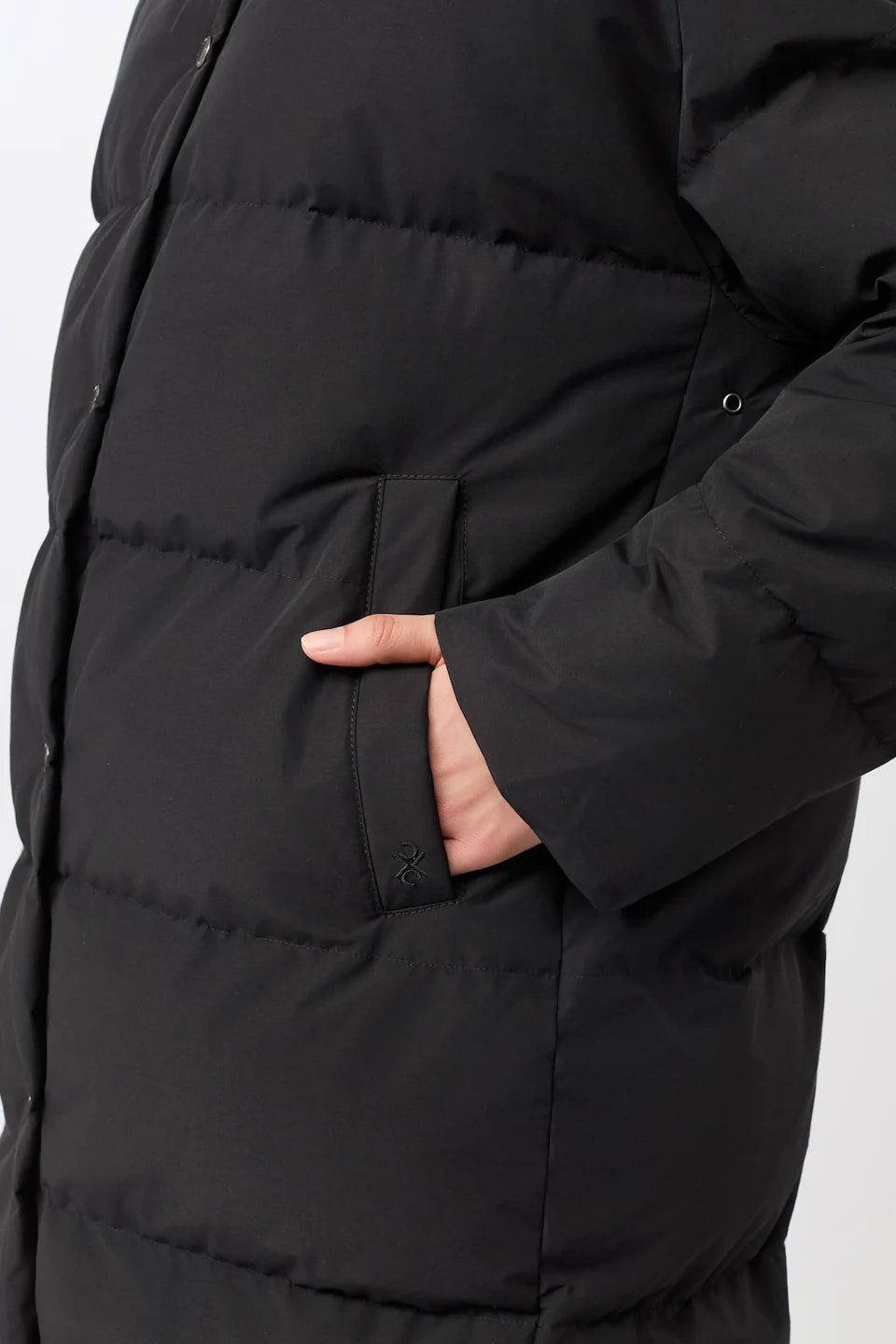 jacke mit stehkragen aus eco daune black (JA310CN08)