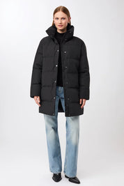 jacke mit stehkragen aus eco daune black (JA310CN08)