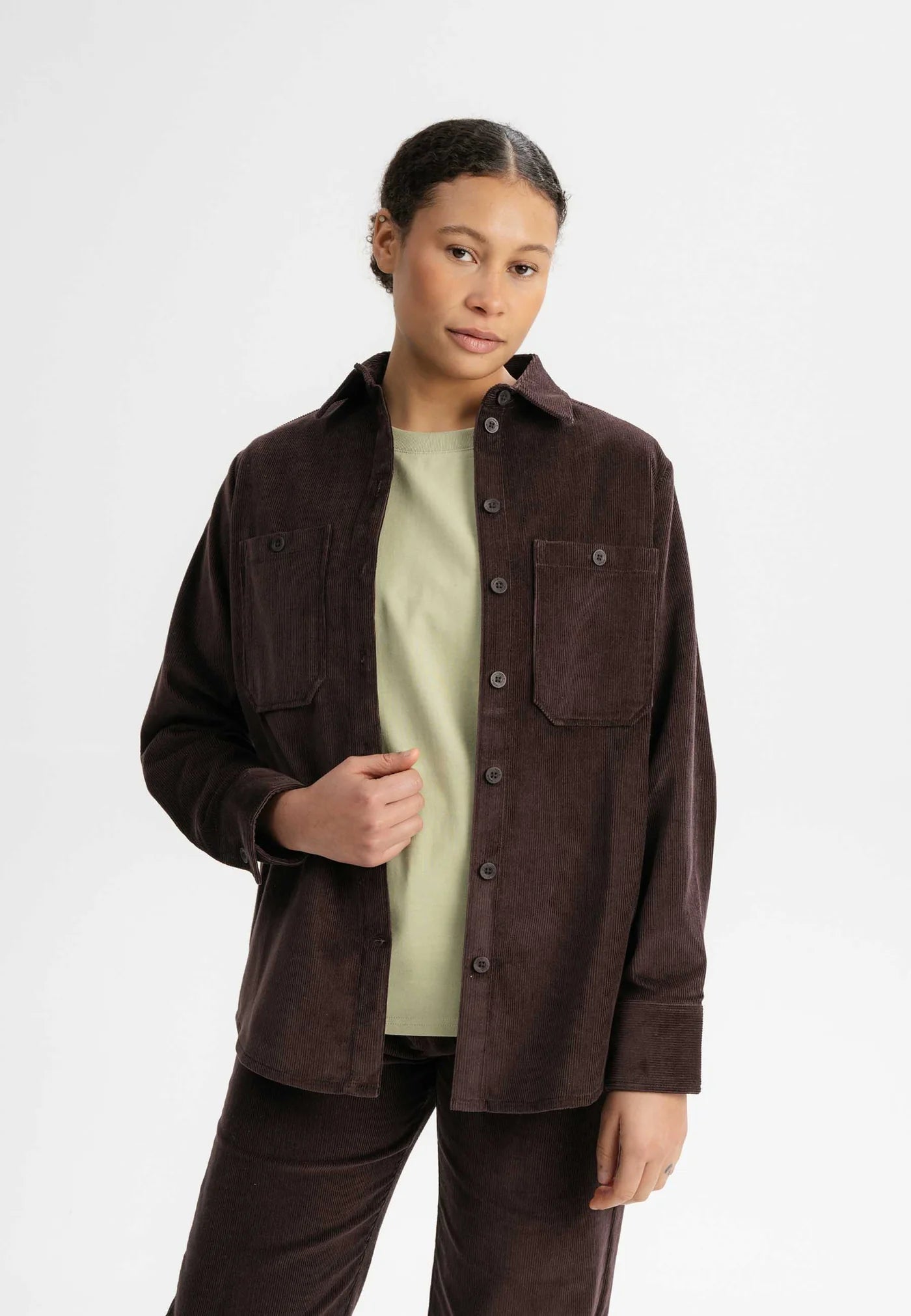 cord overshirt jiya walnuss