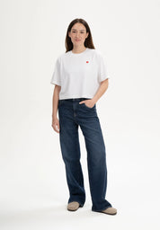 cropped t-shirt heavy joshna embroidery weiß / herz