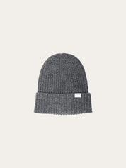 lambswool rib beanie dark grey melange