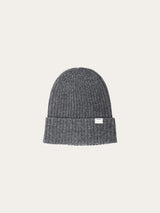 lambswool rib beanie dark grey melange