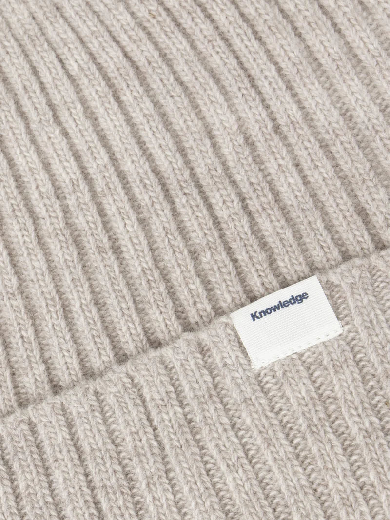 lambswool rib beanie nature melange