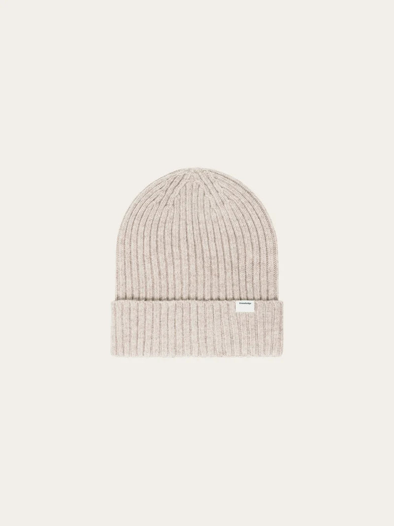 lambswool rib beanie nature melange