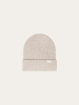 lambswool rib beanie nature melange