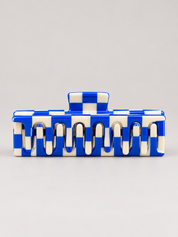 spange rectangle medium blue/ white
