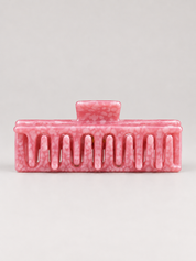 spange rectangle medium dots rosa
