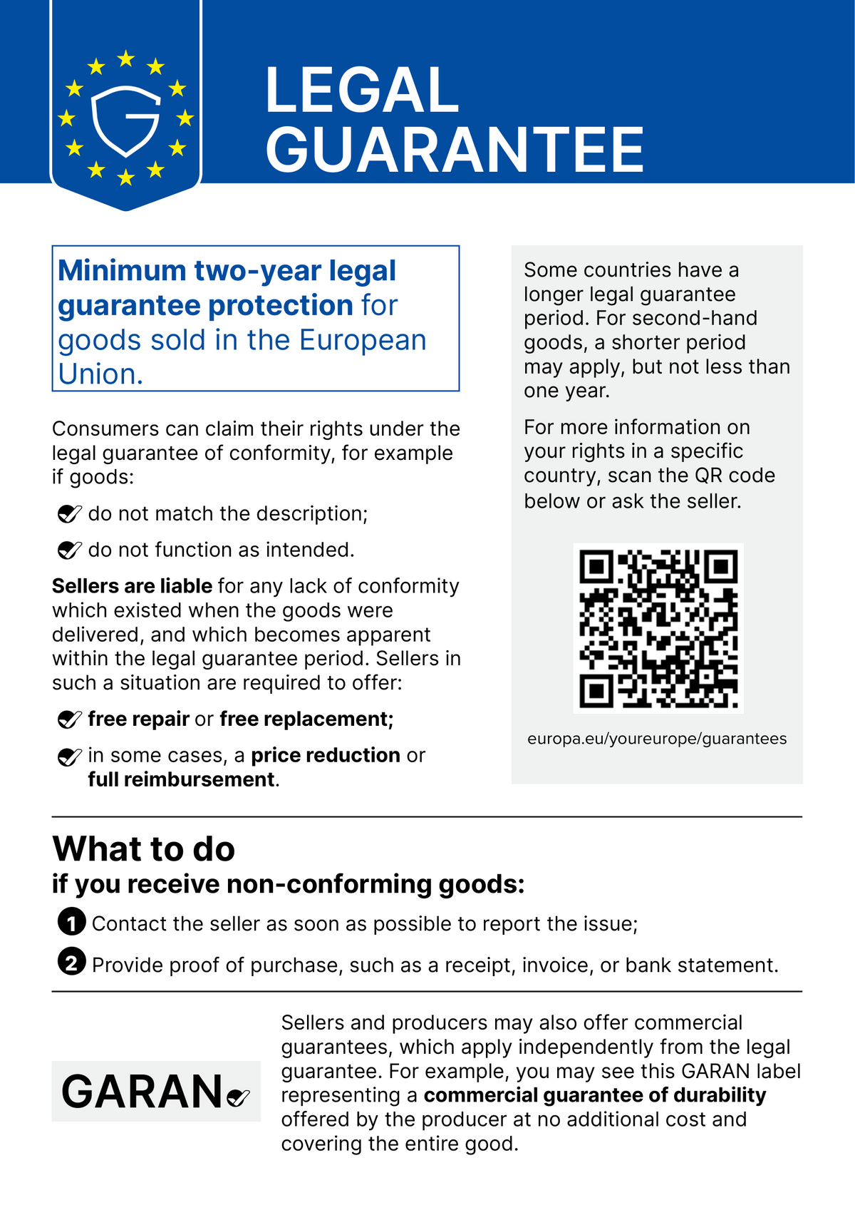 EU legal guarantee
