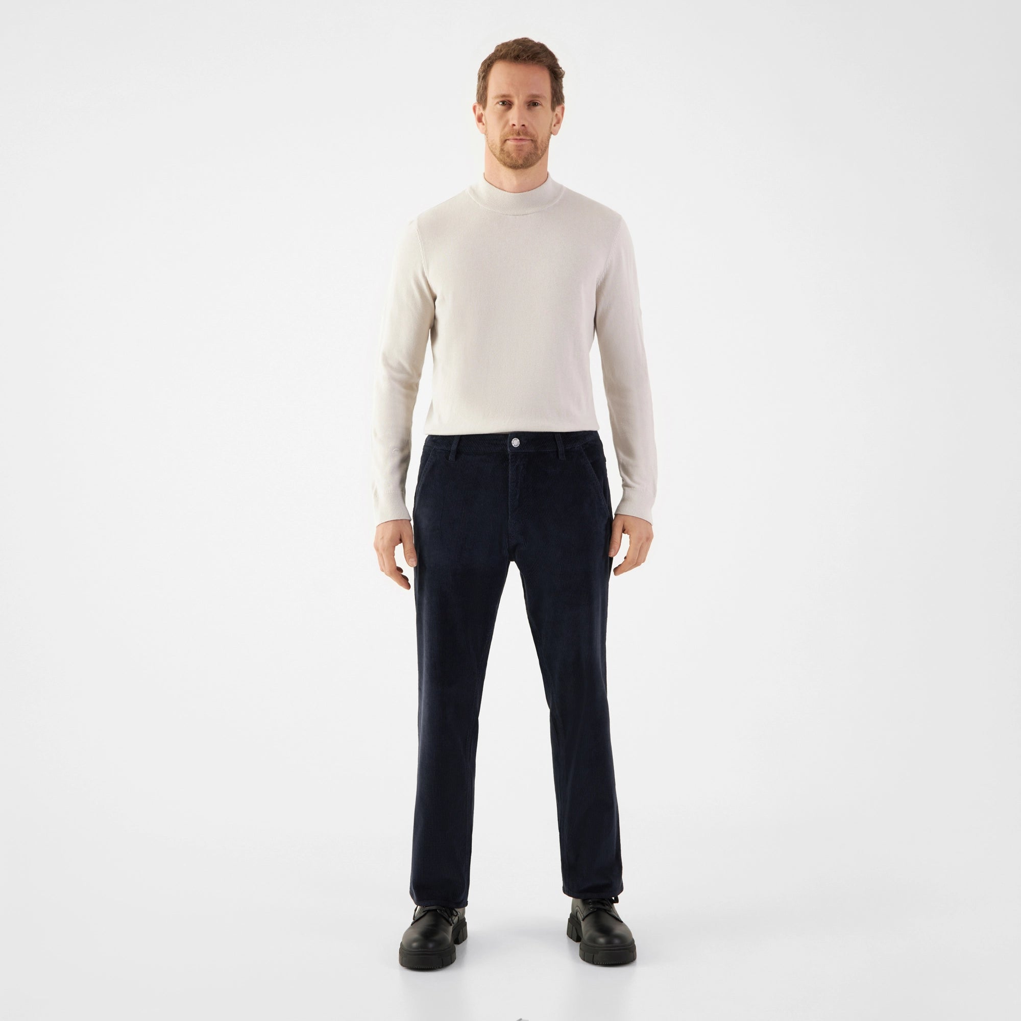 jeans mane relaxed straight corduroy -french - dark navy