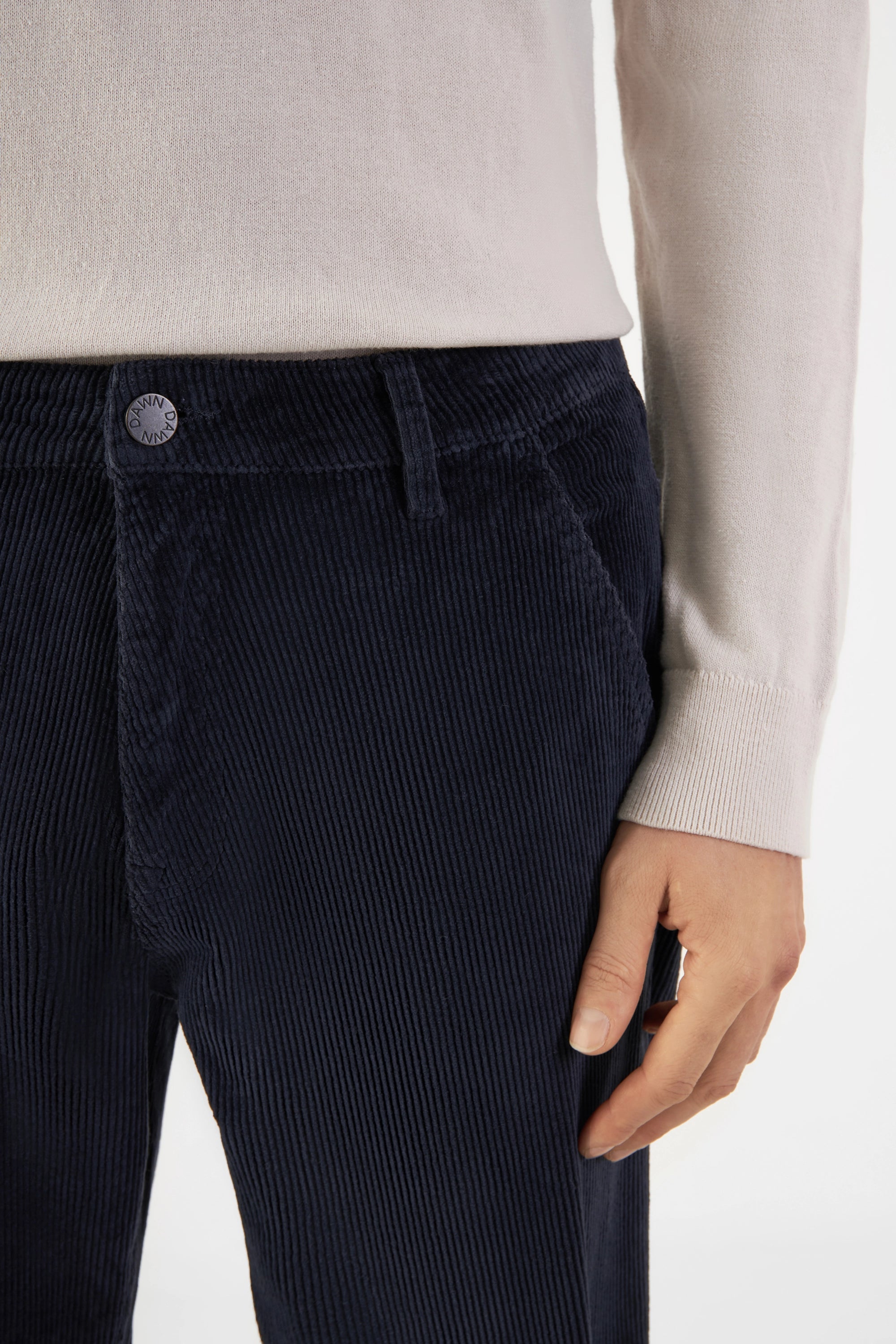 jeans mane relaxed straight corduroy -french - dark navy