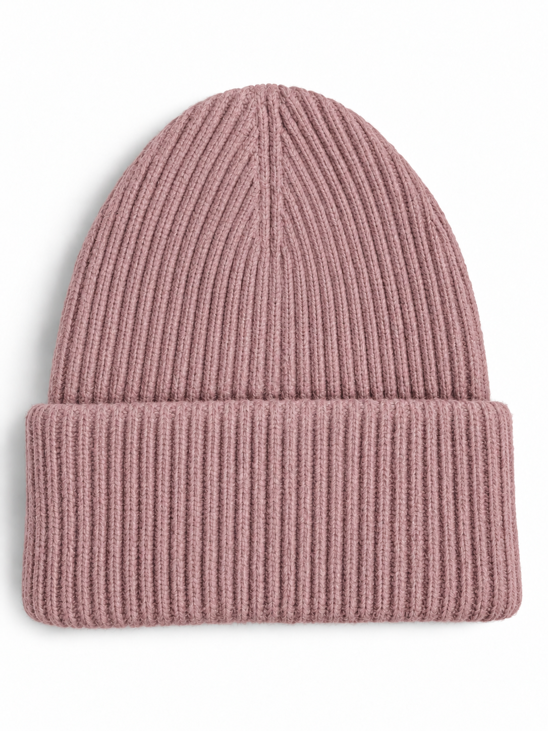 double layered wool beanie - bleached mauve