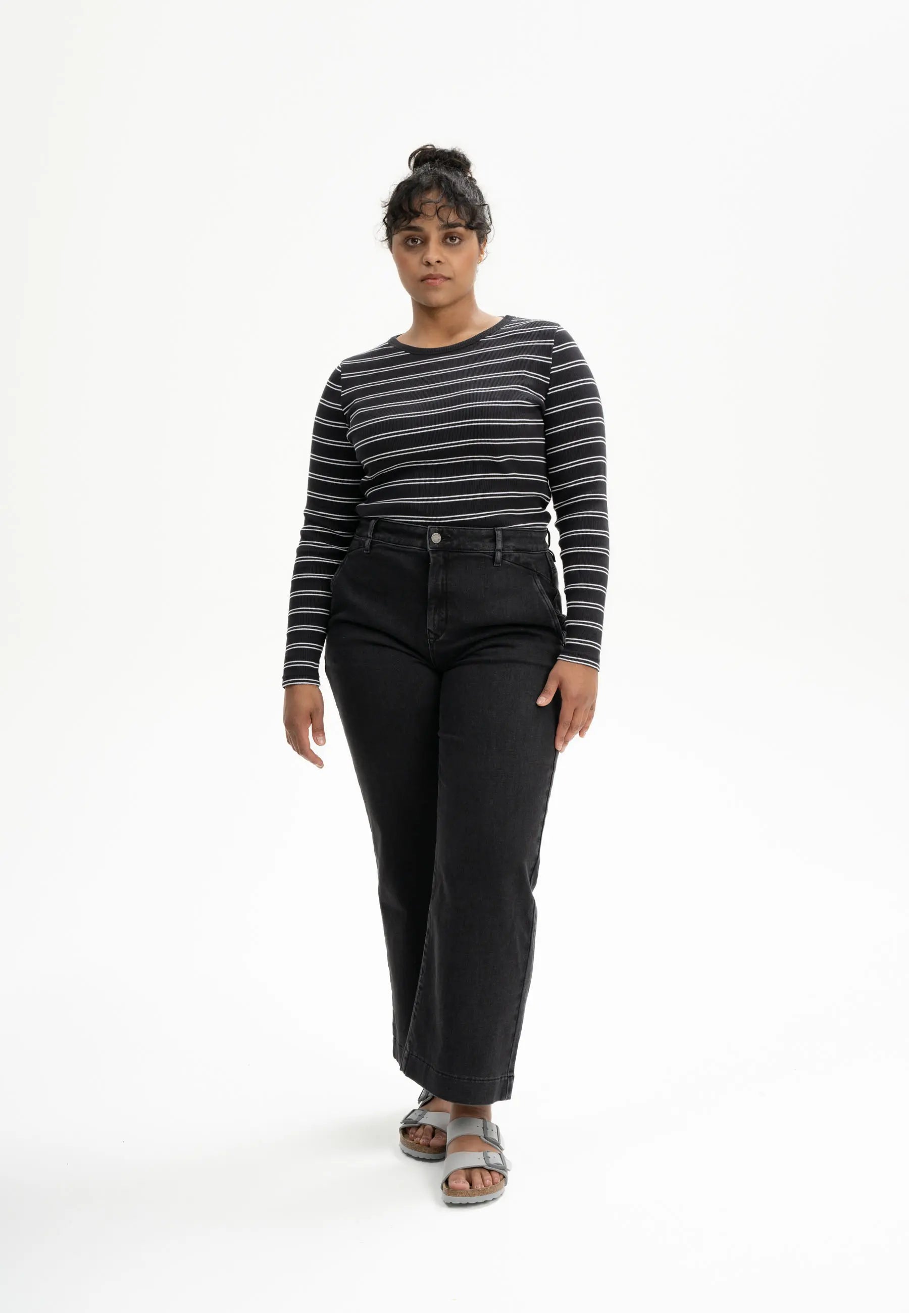 ribbed longsleeve mehar schwarz-weiß gestreift