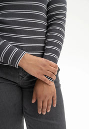 ribbed longsleeve mehar schwarz-weiß gestreift