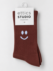 tennis sock chocolate brown smiley