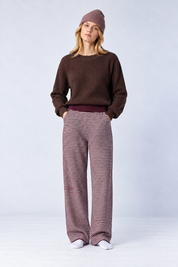 cropped knit pullover chocolate brown