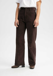 high waist straight leg corduroy pants oorja walnuss