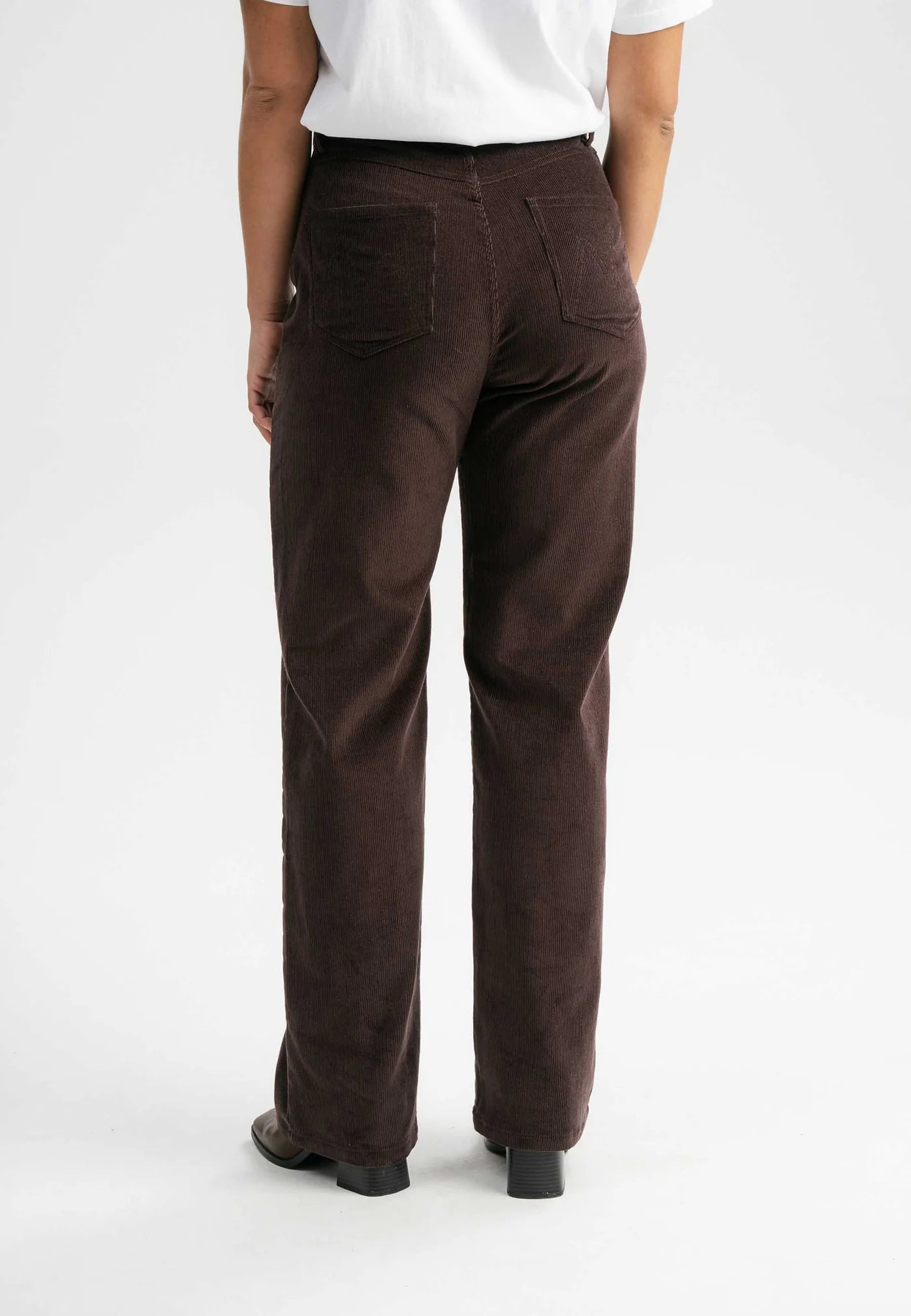 high waist straight leg corduroy pants oorja walnuss