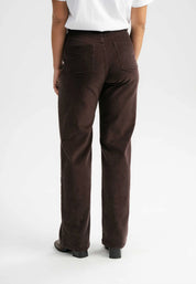 high waist straight leg corduroy pants oorja walnuss